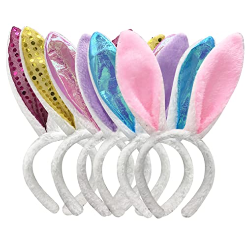 FRCOLOR 6stücke Teiliges Plüsch Hasenohren Haarreif Farbige Bunny Ohren Für Kostümpartys Ostern Fotografie Und Cosplay Weiche Haaraccessoires Für Und Mädchen von FRCOLOR