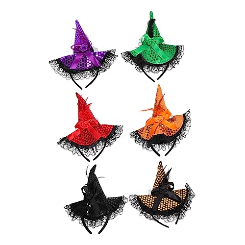 FRCOLOR 6St Hexenhut Stirnband Halloween-Requisiten Halloween-Dekorationen beängstigend mehrere halloween haarspangen haarspange halloween Partyzubehör Halloween-Kostüm-Kopfschmuck Tuch von FRCOLOR