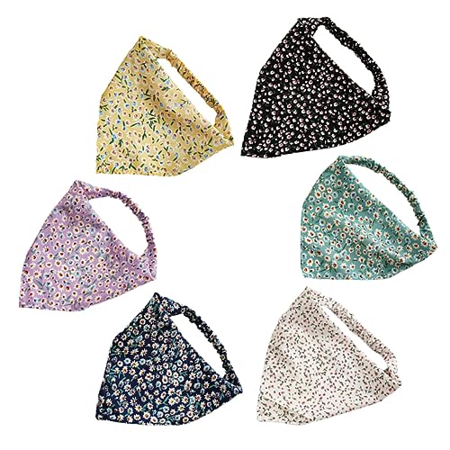 FRCOLOR 6stücke Damen Stirnbänder Haar Schals Blumenmuster Kopfband Elastische Turbane Haarbandanas Für Kostüme Alltag von FRCOLOR