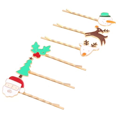 FRCOLOR 6St Weihnachtshaarnadel Weihnachtskopfbedeckung Weihnachtsschmuck Christbaumschmuck Haarspangen Entzückende Kinderweihnachtsspangen Weihnachtsspangen für Kinder Koreanische Version von FRCOLOR