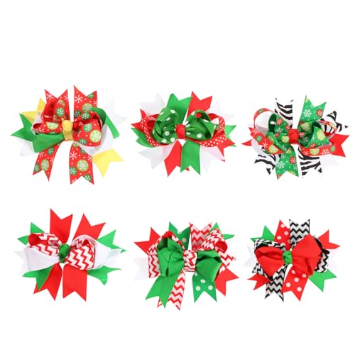 FRCOLOR 6St Weihnachtshaarspangen haarspangen haarspange Haarnadel mit Band für Mädchen Weihnachts-Haarspangen haarschmuck Kopfschmuck für Mädchen Weihnachtsdekoration Stoff von FRCOLOR