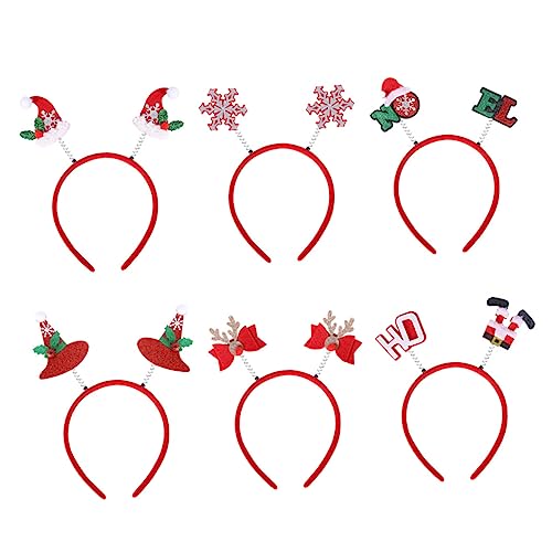 FRCOLOR 6St Weihnachtsstirnband weihnachts haarreif haarband weihnachten Weihnachtsfeier Kopfschmuck Weihnachtszeit Haardekoration Einzigartiges Haarband Party-Kopfbedeckung Plastik von FRCOLOR