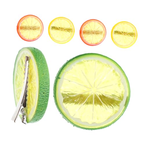 FRCOLOR 6stücke Zitronenscheiben Haarspangen Für Frauen Süße Fruchtige Haarspangen Haarschmuck Für Geburtstag Cosplay Glatt Lockig Pferdeschwanz Zopf von FRCOLOR