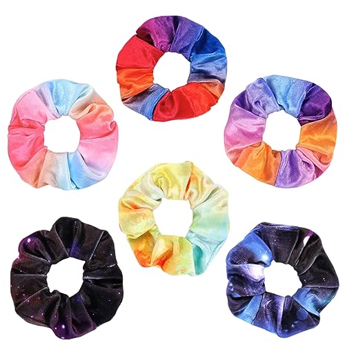 FRCOLOR 6st Samt Haarband Haargummis Für Mädchen Haargummis Für Meerjungfrauen Scrunchy Haargummis Seile Elastische Haargummis Chiffon Haargummis Haarseil Fräulein Haarsträhnen Armband von FRCOLOR