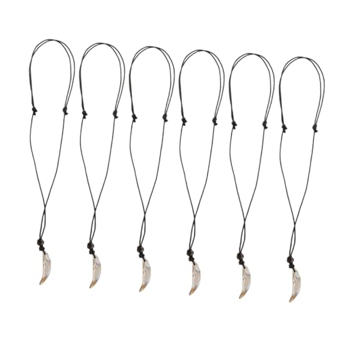 FRCOLOR 6stücke Zahn Anhänger Halskette Dekorativ Unisex Schmuck Für Frauen Falsche Zahnkette Sommer Rock-outfits von FRCOLOR