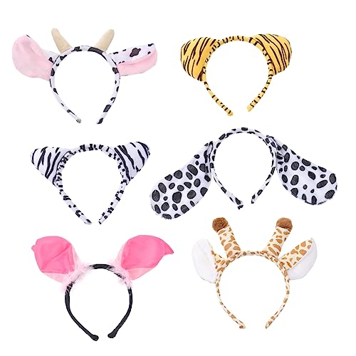 FRCOLOR Kreative Tierhaarbänder Für Jungen Und Mädchen 6 Stück Einschließlich Hund Giraffe Lustige Kopfbedeckung Für Partys Fotos von FRCOLOR