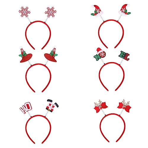 FRCOLOR 6stücke Teiliges Weihnachts-haarreif Lustige Cosplay-accessoires Für Weihnachtsfeiern Leicht Und Bequem Zu Tragen Farbenfrohe Designs Für Festliche Anlässe von FRCOLOR