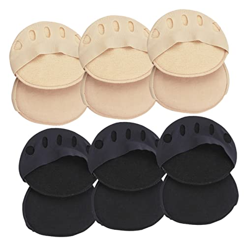 FRCOLOR 6paare Unsichtbare Fünfzehen-socken Für Damen Atmungsaktive Rutschfeste Halbsocken Für Sandalen Und Hohe Absätze Für Sommer Schwarz Hautfarben von FRCOLOR