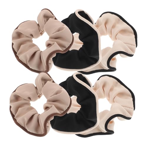 FRCOLOR 6stücke Stoff-scrunchies Weiche Haargummis Aus Baumwolle Und Leinen Große Elastische Haar-accessoires Im Koreanischen Stil Für Frauen Und Mädchen Passend Für Dickes Lockiges von FRCOLOR