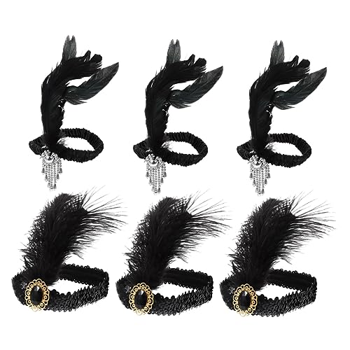 FRCOLOR 6st Feder Stirnband Tüll-handschuhe Kopfbedeckung Party Haarband-requisite Karnevalskopfschmuck Flapper-kopfstück Flapper-kopfschmuck Aus Den 1920er Jahren Kostüm Stirnband Black FRCOLOR 6st Feder Stirnband Tüll-handschuhe Kopfbedeckung Party Haarband-requisite Karnevalskopfschmuck Flapper-kopfstück Flapper-kopfschmuck Aus Den 1920er Jahren Kostüm Stirnband Black von FRCOLOR
