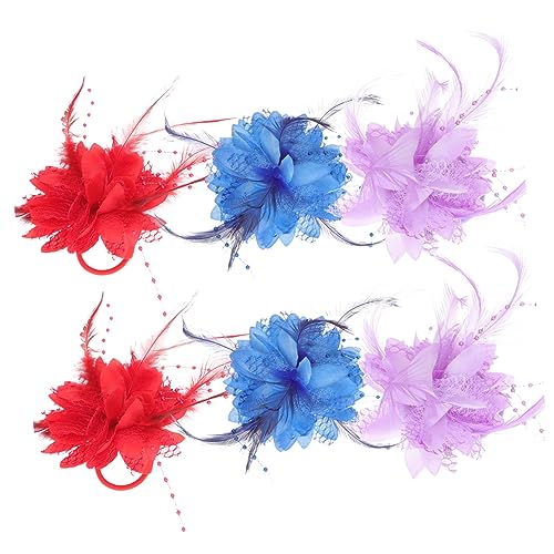 FRCOLOR Haar-accessoires Für Kinder 6er-pack Feder-haargummis Kleinkind-haarbänder Modische Haardekoration Für Mädchen Party-zubehör von FRCOLOR