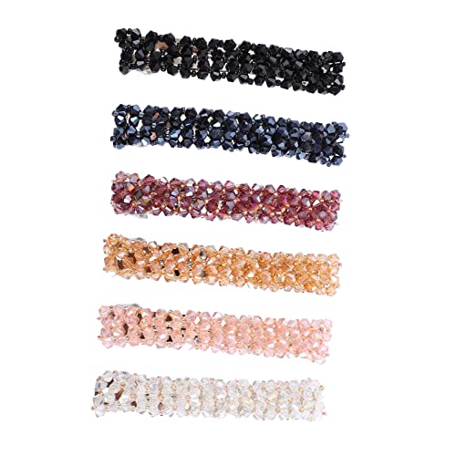 FRCOLOR 6st Haarnadel Haarklammer Große Haarspangen Haarzubehör Für Mädchen Schwarze Haarspangen Haarschmuck Für Damen Haarspangen Mit Strass Glitzernde Haarspangen Frauen Kristall von FRCOLOR