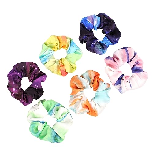 FRCOLOR 6st Haargummis Dehnen Haargummi Aus Satin Haargummis Für Mädchen Glitter Scrunchie Pferdeschwänze Haargummis Weiche Haargummis Haare Knusprig Haarschmuck Elastizität Gummiband C93 von FRCOLOR