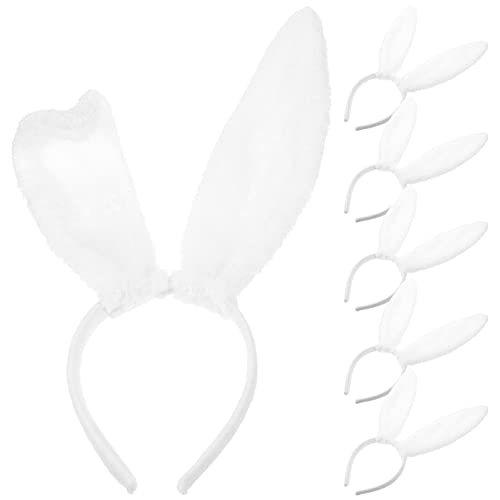 FRCOLOR 6stücke Plüsch Hasenohren Stirnband Kaninchen Ohren Haarreifen Bunny Ohr Haarband Für Party Cosplay Und Festivals von FRCOLOR