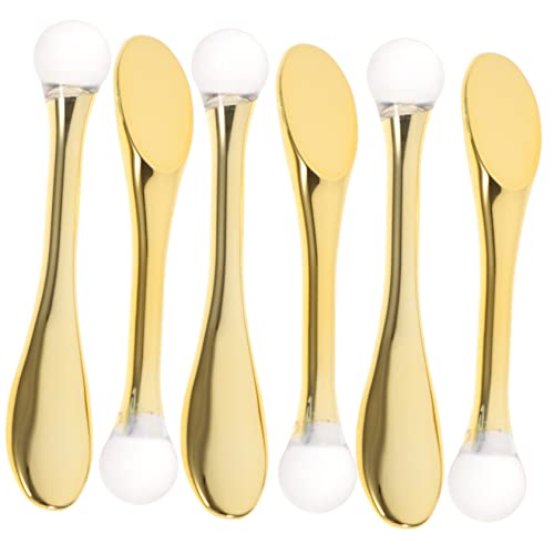 FRCOLOR 6st Maskenstab Kosmetikspatel Make-up-spatel Hautspatel Gesichtsmaske Löffel Make-up-spachtel-werkzeug Mini-löffel Schminkstift Augenmassagelöffel Cremespatel Golden von FRCOLOR