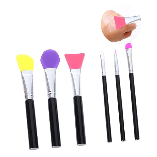 FRCOLOR 6st Werkzeug Zum Auftragen Von Diy-beauty-tool Silikonbürste Make-up-applikatoren Für Das Gesicht Schälbürste Bilden Schminkkasten Lidschatten Pinsel Weicher Kopf von FRCOLOR