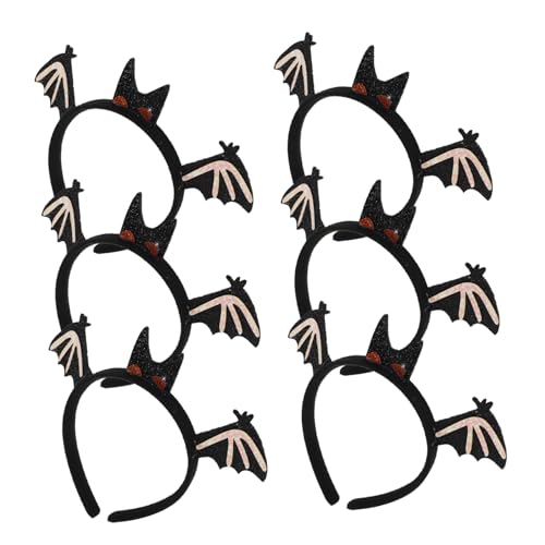 FRCOLOR 6stücke Fledermausohren-stirnband Aus Weichem Material Halloween-kostümzubehör Für Partys Dekoratives Haarband Mit Fledermausflügel-design Für Cosplay Und von FRCOLOR
