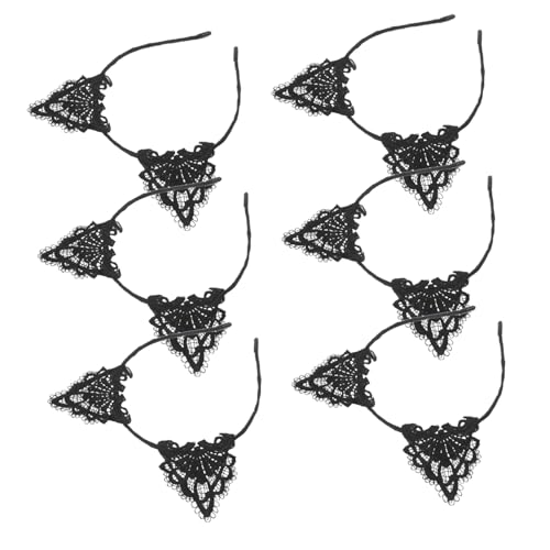 FRCOLOR 6stücke Katzenstirnbänder Für Damen Katzenohren-stirnband Schwarz Mit Spitze Haarschmuck Für Erwachsene Und Mädchen Tier-katzenkopfbedeckung Süßes Stirnband Für Halloween von FRCOLOR