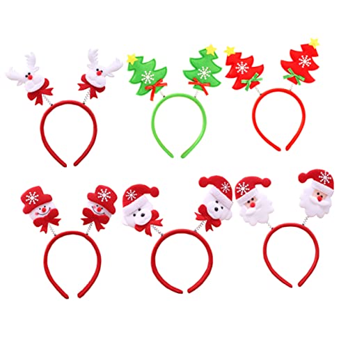 FRCOLOR 6stücke Teiliges Weihnachts-haarreife Für Mädchen Elastisch Und Mit Festlichen Motiven Wie Und Weihnachtsbaum Für Feiern Und Kostüme von FRCOLOR