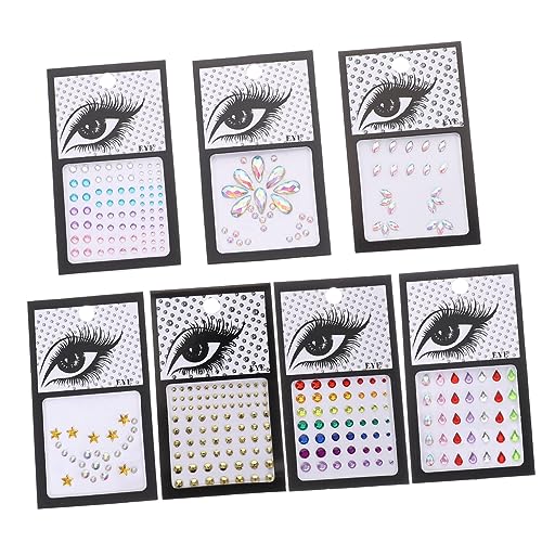 FRCOLOR 7 Sätze Selbstklebende Edelstein-aufkleber Körperschmuck Gesicht Juwel Partygeschenke Stirn Aufkleber Make-up-aufkleber Nagel Pailletten Zubehör Strasssteine Acryl von FRCOLOR