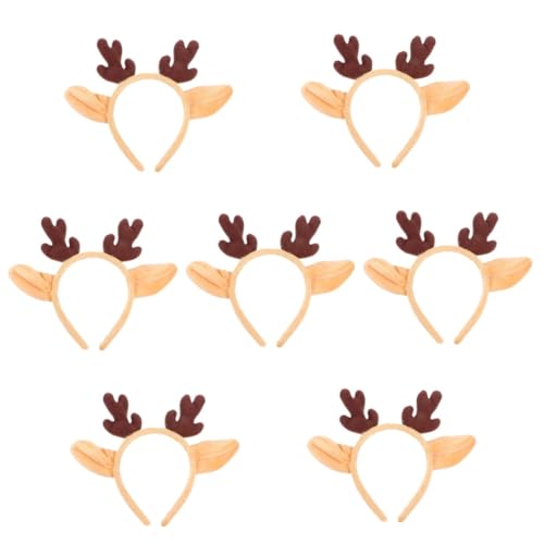 FRCOLOR 7 Stk Stirnband Stirnband Weihnachtshaarband Hirschgeweih Stirnband Weihnachtskopfbedeckung Weihnachtshaarschmuck Kostüm Geweih Stirnband Stirnbänder Mit Pailletten Plüsch von FRCOLOR