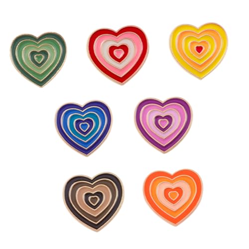 FRCOLOR 7 Stück Teiliges Herzförmige Pins Langlebiger Liebesthema Abzeichen Vielseitige Schmuck Accessoires für Kleidung Geschenkidee für Frauen und Freunde von FRCOLOR