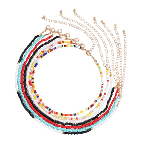 FRCOLOR 7stücke Perlen Halskette Für Damen Reisperlen Halskette Leicht Und Langlebig Für Geburtstagsfeiern Und Freizeitkleidung Passend Für Mädchen Und Frauen von FRCOLOR