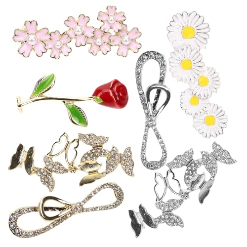 FRCOLOR 7 Stück Teiliges Strass Schnürsenkel Charms Damen Schuh Clips mit Schmetterling Blumen Design Leichte Langlebige Schuhdeko für Sneaker und Kreative Schuhgestaltung von FRCOLOR