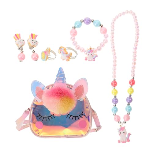 FRCOLOR 7 Teiliges ädchen Schmuckset Einhorn Umhängetasche Halskette Armband Ringe Und Ohrringe Perlen Schmuck Bastelset Für Kleine ädchen Ideales Zum Verkleiden FRCOLOR 7 Teiliges ädchen Schmuckset Einhorn Umhängetasche Halskette Armband Ringe Und Ohrringe Perlen Schmuck Bastelset Für Kleine ädchen Ideales Zum Verkleiden von FRCOLOR