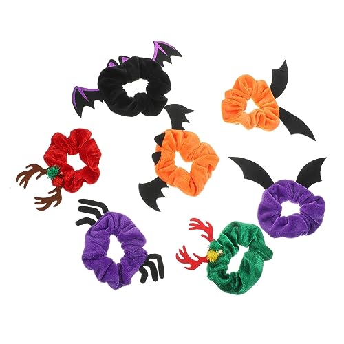 FRCOLOR 7St Haarbindungen Halloween-Haargummis für Frauen Schläger Haarschleifen Rollen haarreif halloween haarreifen halloween Haarschmuck für Damen elastische Pferdeschwanzhalter Flanell von FRCOLOR