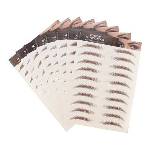 FRCOLOR 8 Blatt Wasserfeste Realistische Augenbrauen sticker für Sparse Brauen Schnelles Make up Hautfreundliches Material Geeignet für Gesichtsformen und Beauty anfänger von FRCOLOR