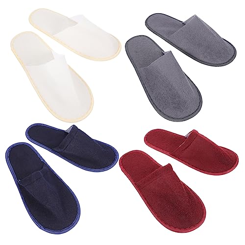 FRCOLOR 8 Paare Hausschuhe Schlafzimmer Pantoffel Toilettenschuhe Reisehotel Schlupf Pantoffel Weicher Pantoffel Waschraum Bequemer Hausschuh Duschschuhe Baumwolle Täglicher Gebrauch Damen von FRCOLOR