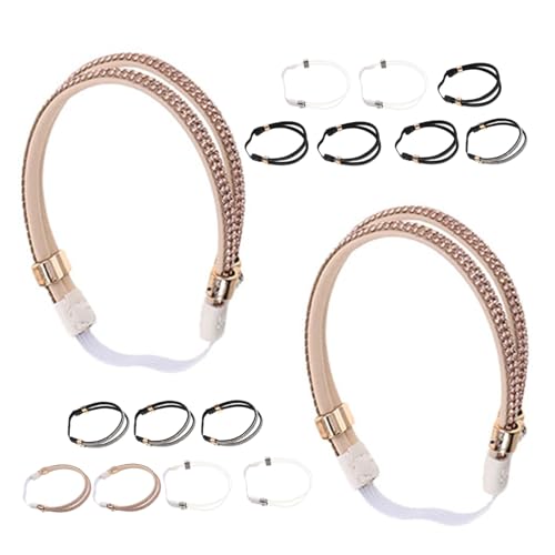 FRCOLOR 8 Paare Elastische Schuhriemen mit Strass Anti-rutsch Fersenriemen für High Heels und Sandalen Abnehmbare Dekorative Schuhbänder für Damen Stabilisierend Bequem Vielseitig von FRCOLOR