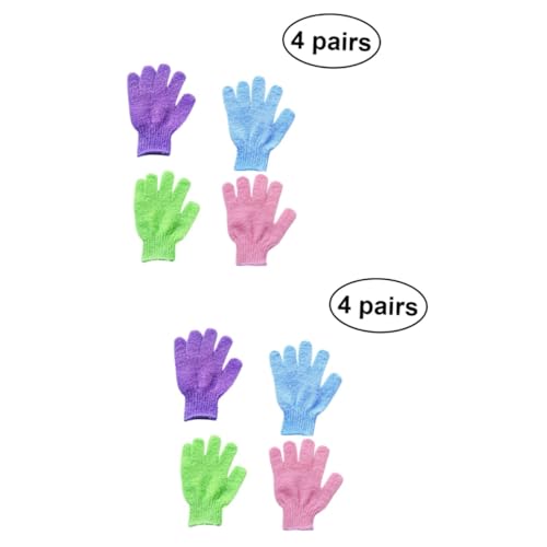 FRCOLOR 8 Paare Reinigungshandschuhe Badehandschuh Badezimmer Duschhandschuh Peeling-Handschuhe für die Dusche Handschuhe schrubben Handwärmer Duschhandschuhe aus Nylon Massage Badetuch von FRCOLOR