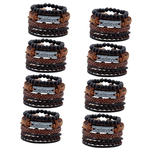 FRCOLOR 8 Sätze Armband geflochtene Armbänder Punk-Armbänder Haarschmuck Handgelenkschmuck für Männer bracelet set herrenarmbände men bracelet Punk-Schmuck Herren Lederarmbänder von FRCOLOR