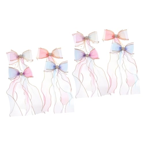 FRCOLOR 8 Stk Schleife Haarnadel Bowknot-clip Haarspange Für Mädchen Haar Schleife Schleier Haarschleifen Für Frauen Glitzer Mädchen Schleifenhaar Hochzeit Gittergewebe Baby Sicherungsclip von FRCOLOR