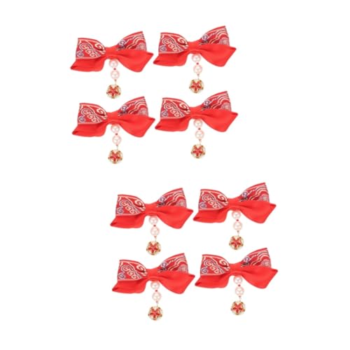 FRCOLOR 8 Stk Schleife Haarnadel Quaste Haarnadel Butterfly-klemmen Für Haare Haarband Schleifen Für Mädchen Schleifenclips Für Kleine Mädchen Alligator Kind Rot Seitenclip Festlich Eisen von FRCOLOR