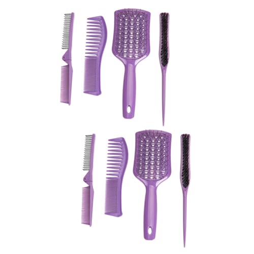 FRCOLOR 8 Stk Vierteiliges Frisierkamm-Set lila anzug herren Rückenkämme für den Salon Haarbürste Kämme für Männer Kamm für Männer Frauen breiter Kamm aushöhlen vierteiliges Set von FRCOLOR