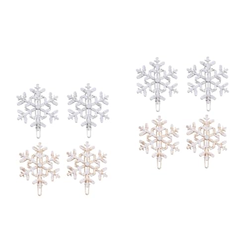 FRCOLOR 8stücke Weihnachts Haarschmuck Exaggerierte Schneeflocken Haarspangen Für Mädchen Und Silber Gold Accessoire Für Festlichkeiten Und Alltagsgebrauch von FRCOLOR