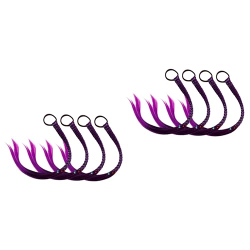 FRCOLOR 8 Stk elastische Haargummis mit Perücke geflochtenes Haarband Gummi Haarschmuck für Mädchen Haarbänder Haaraccessoires Pferdeschwanz Perücke Haargummi Mädchen ringen Zöpfe von FRCOLOR