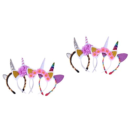 FRCOLOR 8 Stk Haarreifen Aus Einhornhorn Ohr Stirnband Halloween-haarband Einhorn-horn-stirnband Halloween-ohr-haarreifen Regenbogen-einhorn-stirnband Kopfschmuck Cosplay Kind Haarschmuck von FRCOLOR