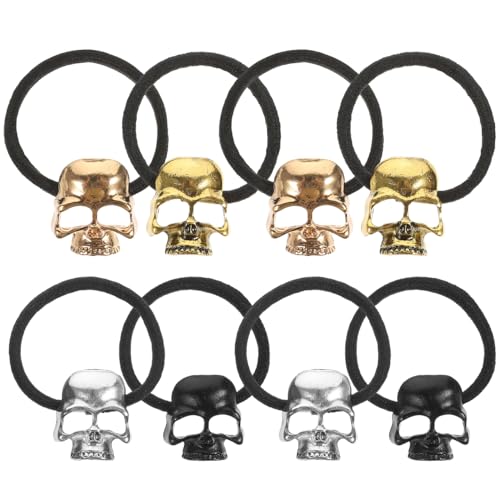 FRCOLOR 8st Dreads Auf Haargummi Krawatten Für Männer Dehnbares Haar Bartperle Halloween-haargummis Gothic Fairy Haarspange Herren Schwarze Krawatte Kleines Stirnband Metall Mann von FRCOLOR