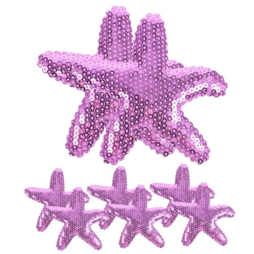 FRCOLOR 8st Seestern-haarspange Für Kinder Haarnadeln Mit Pailletten Stern-haarspangen Dekorative Haarspangen Seitliche Clips Für Haare Star-clips Zubehör Meerjungfrau Violett Kunstleder von FRCOLOR