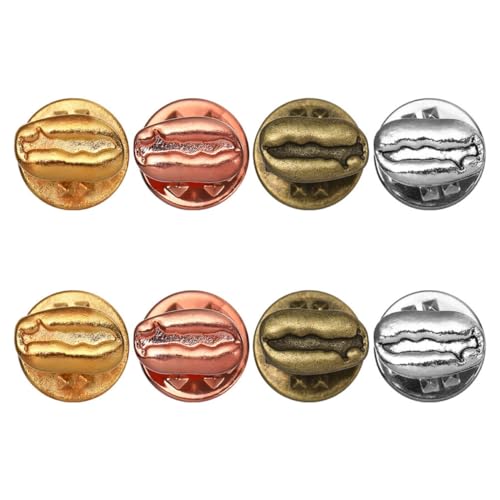 FRCOLOR 8stücke Kaffeebohnen-modeaccessoires Brosche Für Jeansjacken Kragennadel-clips Hemdabzeichen-accessoires Kaffeebohnen-modenadel Kaffee-anstecknadeln Anstecknadel-clips von FRCOLOR