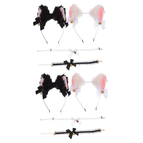 FRCOLOR 8 Stück Katzenohren Stirnband Katzenohren Und Katzenohren Haarband Rosa Katzenohren Katzenohren Katzenfuchs Kunstfell Ohren Haarband Halskette von FRCOLOR