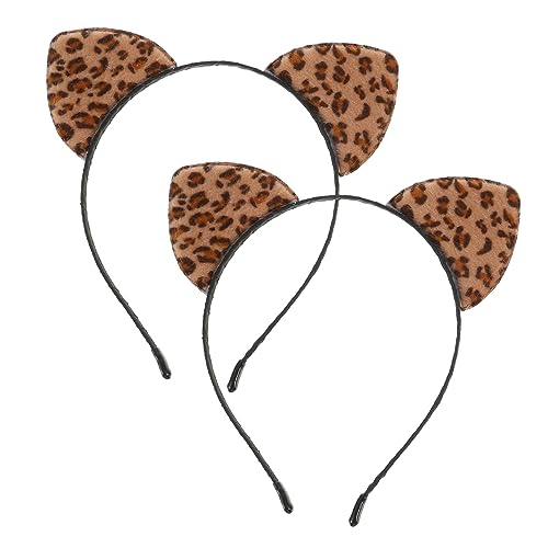 FRCOLOR 8 Stk Leopard-Katze-Ohr-Stirnband Katzenhaarband Kunstpelz-Ohren-Stirnband Tiara kuscheltier Stirnbänder mit Leopardenohren Haarreifen für Mädchen Karikatur Kopfbedeckung Südkorea von FRCOLOR