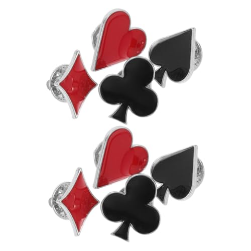 FRCOLOR 8 Stück Poker Brosche Hat Spaß Emaille Anstecker Emaille Spielkarten Anstecker Lustige Emaille Anstecker Für Rucksack Herz Shirt Ohrstecker Für Männer Hut Brosche Süße von FRCOLOR