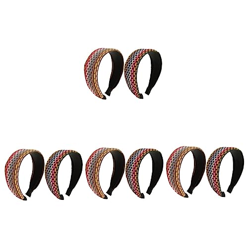 FRCOLOR 8 Stk Regenbogenfarbenes Stirnband Mit Breiter Krempe Geschenke Für Frauen Mädchen Breite Stirnbänder Dünnes Stirnband Tragbare Stirnbänder Fräulein Stoff Ausgabekarte Haar von FRCOLOR