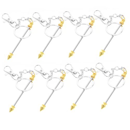 FRCOLOR 8 Stück Teiliges Beadable Keychain Bar Anhänger aus Metall Langlebig und Bruchsicher zum Basteln von Schmuckanhängern Taschen und Schlüsselanhänger mit Glatter Oberfläche und von FRCOLOR