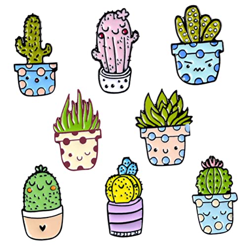 FRCOLOR Kaktus Brosche 8 Stücke Lustige Anstecknadel für Kleidung Rucksack Tasche Legierung Leicht Farbenfroh Stilvolles Design für Accessoires von FRCOLOR
